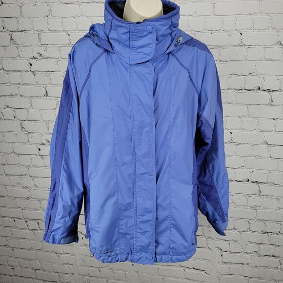 Columbia Blue Vertex Omni Shield Bugaboo Hooded Waterproof Jacket Size Medium M - Picture 1 of 16